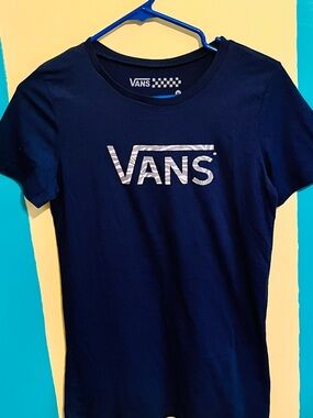EUC Vans Zebra Print Logo Shirt